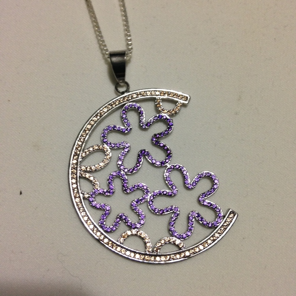 AMETHYST AND CITRINE SILVER PENDANT NECKLACE